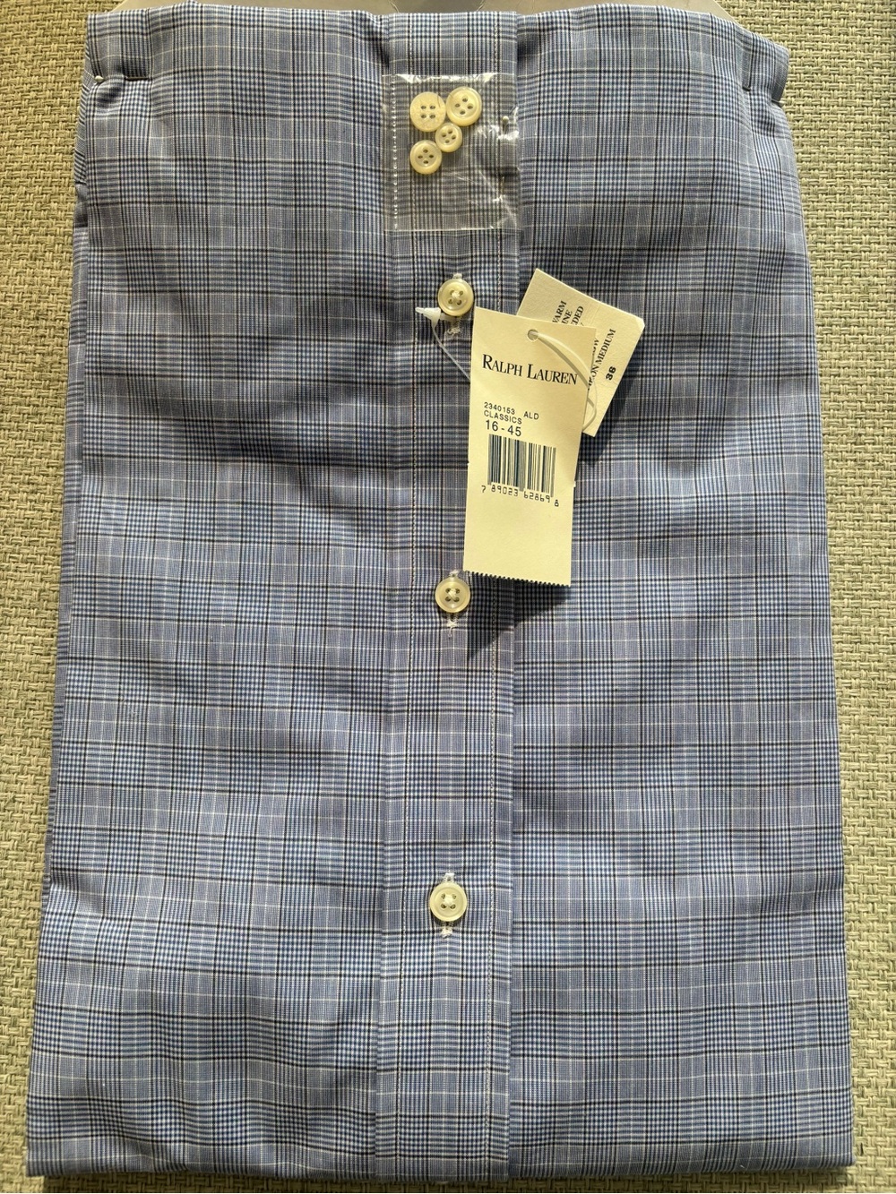 Ralph Lauren Men’s Blue Plaid Dress Shirt